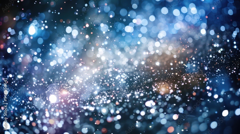 Obraz premium Abstract Blue Bokeh Background with Glittering Lights.