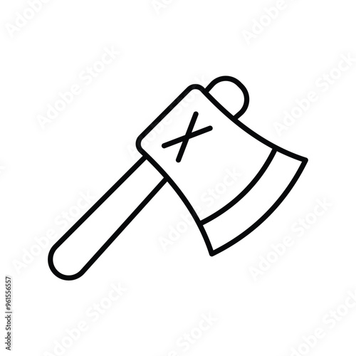 hatchet line icon with white background vector stock illustration