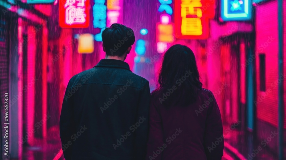 Obraz premium Neon Night Couple.