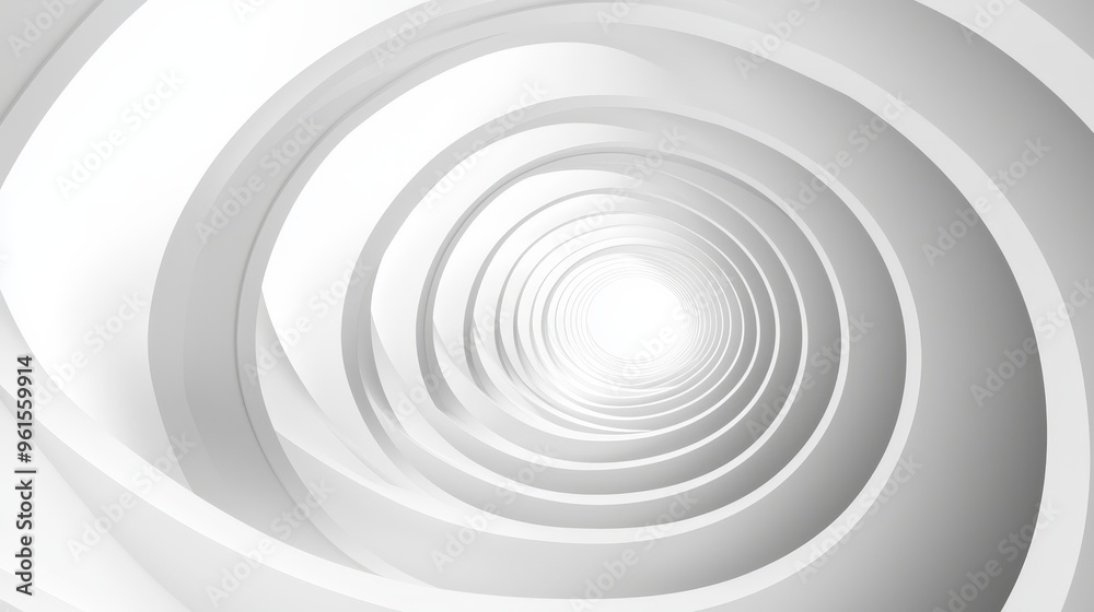 The abstract architecture background is white with a round tunnel in 3D The abstract architecture background is white with a round tunnel in 3D