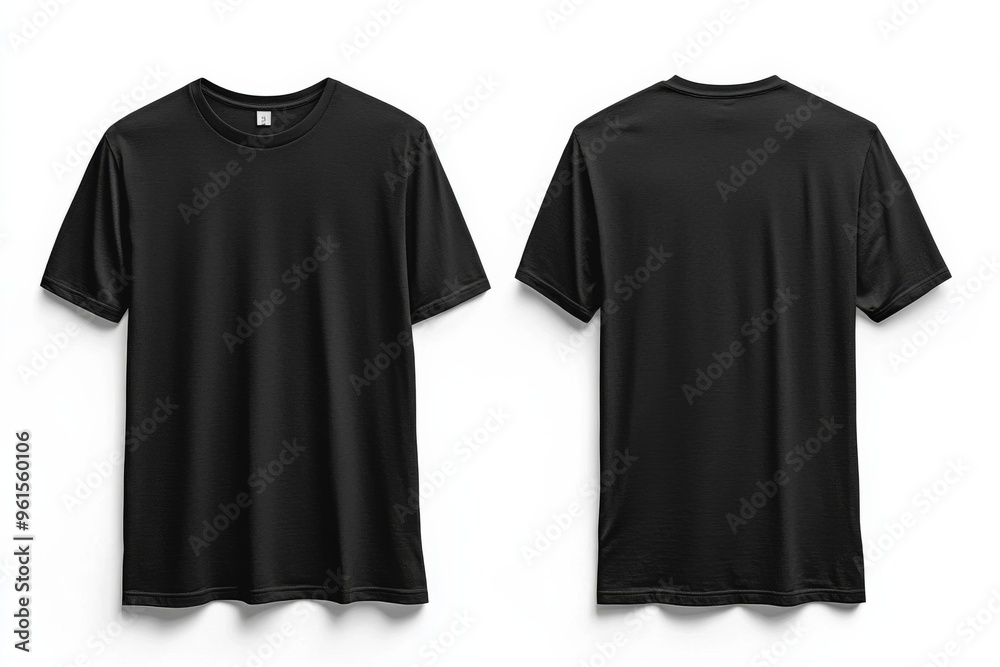 Black Tshirt Mockup Front and Back Isolated created with Generative AI Black Tshirt Mockup Front and Back Isolated created with Generative AI