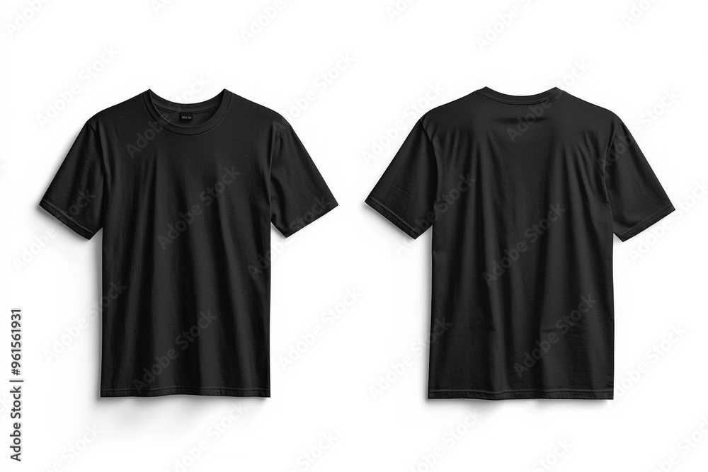 Black Tshirt Mockup Front and Back Isolated created with Generative AI Black Tshirt Mockup Front and Back Isolated created with Generative AI