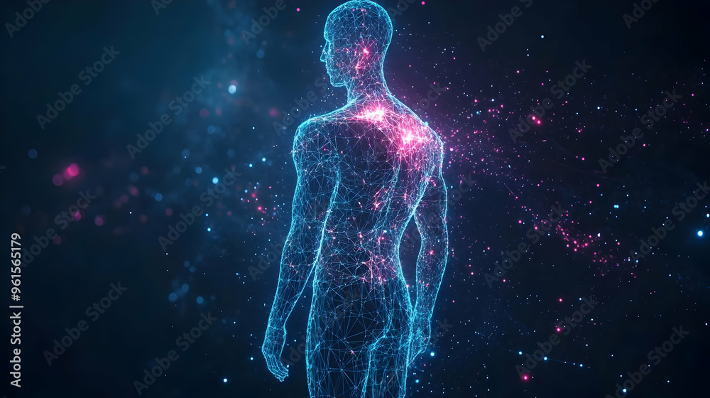 Abstract Illustration - Human Body Network Connections, Anatomy, and Wellness Abstract Illustration - Human Body Network Connections, Anatomy, and Wellness