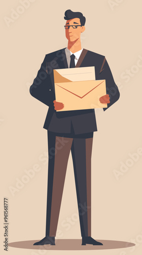 Employer Holding Recommendation Letter in Envelope, Assessing Work Quality and Experience for Job Application