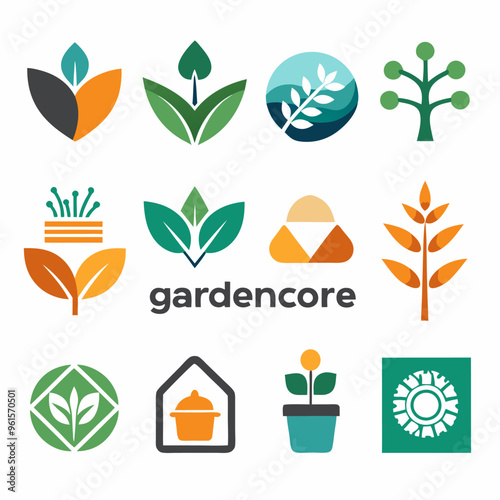 Icons and symbols for gardening and outdoor activities