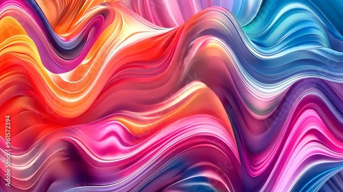 Colorful abstract wave pattern, vibrant swirls. Modern art and design concept photo