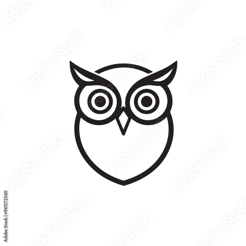 Owl in cartoon, doodle style . Image for t-shirt, web, mobile apps and ui. Isolated 2d vector illustration in logo, icon, sketch style, Eps 10, black and white. AI Generative