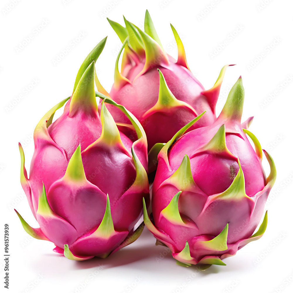 3 dragon fruit close up view isolated on white background 3 dragon fruit close up view isolated on white background