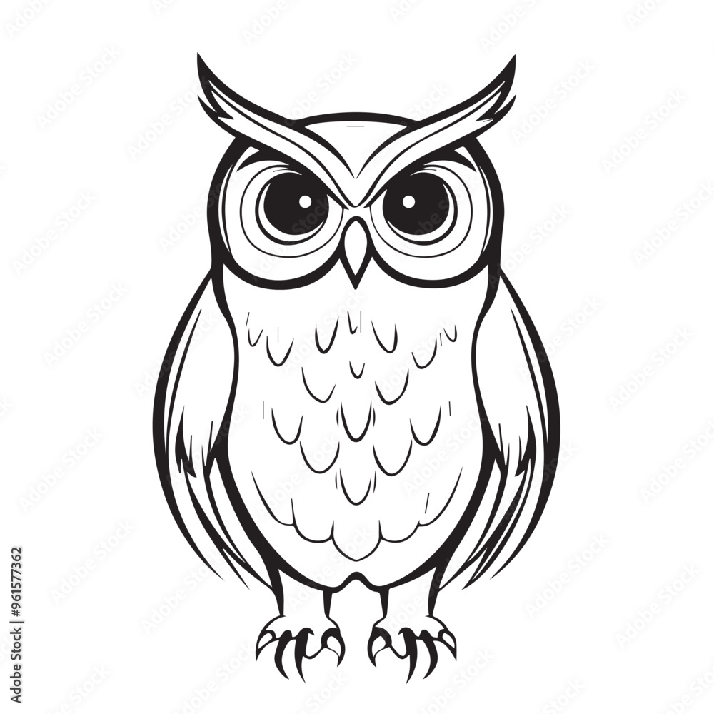 Owl in cartoon, doodle style . Image for t-shirt, web, mobile apps and ui. Isolated 2d vector illustration in logo, icon, sketch style, Eps 10, black and white. AI Generative Owl in cartoon, doodle style . Image for t-shirt, web, mobile apps and ui. Isolated 2d vector illustration in logo, icon, sketch style, Eps 10, black and white. AI Generative