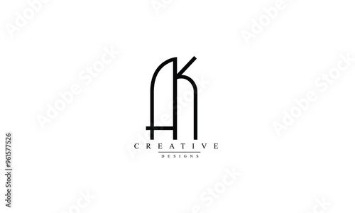 AK KA A K abstract vector logo monogram template