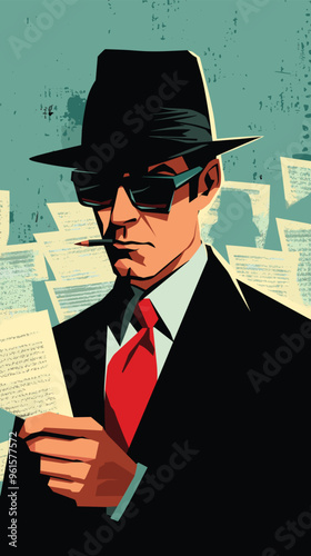 Secret Agent Selling Confidential Documents Illegally as Act of Espionage