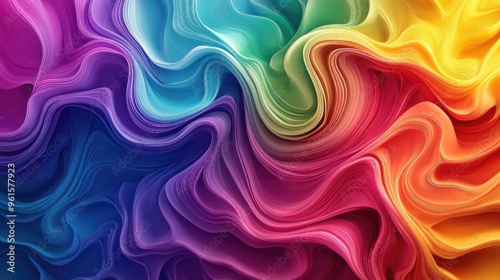 3D fluid design in rainbow hues, with waves and ripples creating a lively, energetic composition that bursts with color and movement. 3D fluid design in rainbow hues, with waves and ripples creating a lively, energetic composition that bursts with color and movement.