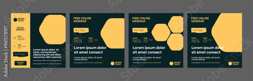 Business webinar template, online event flyer, virtual conference design, digital seminar layout, training, educational workshop, keynote speakers, registration details, networking opportunity