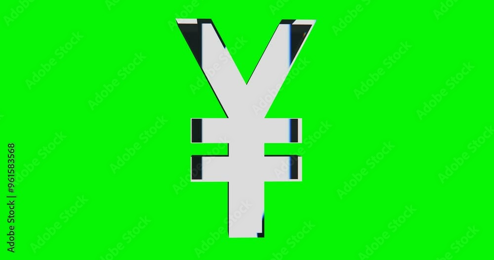 Spinning Dispersed Yen & Yuan Sign 3D. Alpha Channel, Transparent Background. Spinning Dispersed Yen & Yuan Sign 3D. Alpha Channel, Transparent Background.