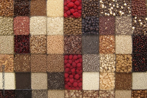 Assortment of Small Grains and Berries