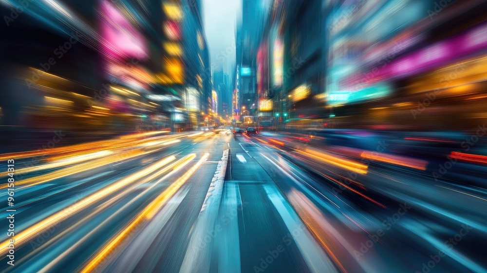 Blurred city lights and fast-moving traffic in Hong Kong's urban center, with Chinese road markings creating a dynamic effect. Blurred city lights and fast-moving traffic in Hong Kong's urban center, with Chinese road markings creating a dynamic effect.