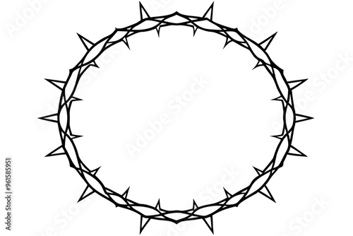 
black crown of thorns vector, Crown of thorns icon, Religion symbol vector illustration.

