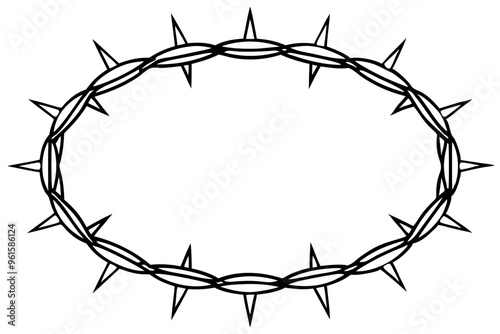 
black crown of thorns vector, Crown of thorns icon, Religion symbol vector illustration.
