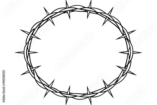 
black crown of thorns vector, Crown of thorns icon, Religion symbol vector illustration.
