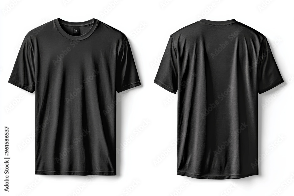 Black Tshirt Mockup Front and Back Isolated created with Generative AI Black Tshirt Mockup Front and Back Isolated created with Generative AI