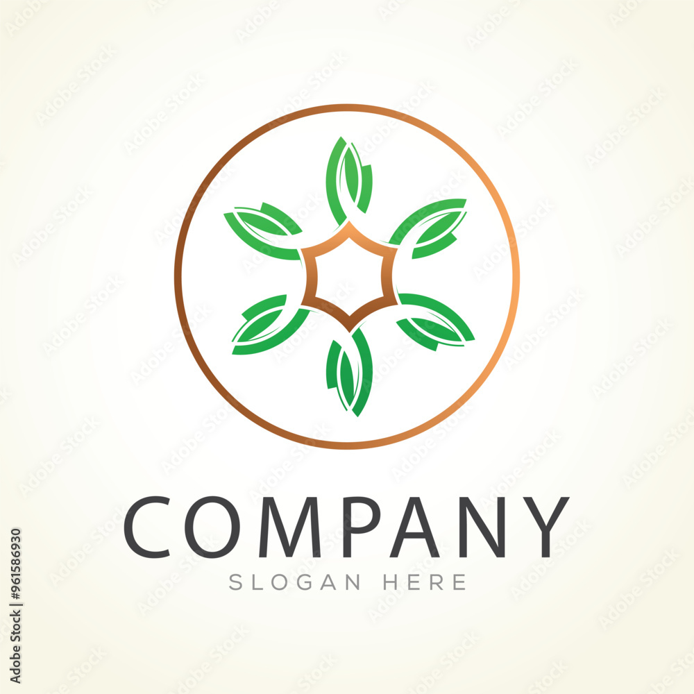 Fototapeta premium Abstract leaf modern colorful logo template