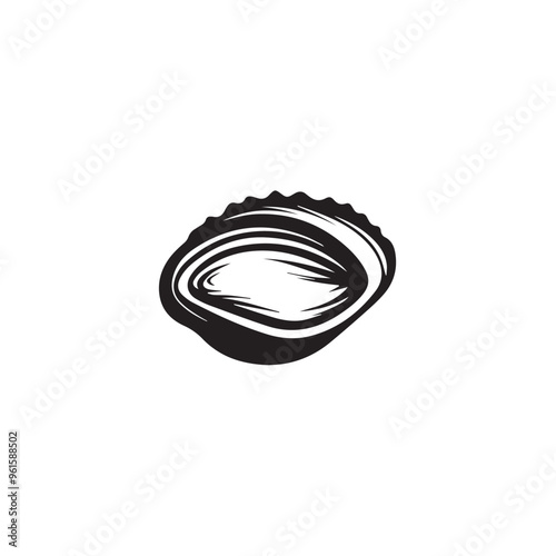 Oyster in cartoon, doodle style . Image for t-shirt, web, mobile apps and ui. Isolated 2d vector illustration in logo, icon, sketch style, Eps 10, black and white. AI Generative