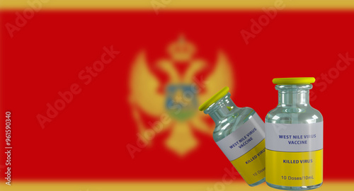 West Nile Virus, Vaccine West Nile for Montenegro, Vaccine Killed Virus. 3D work and 3D image photo