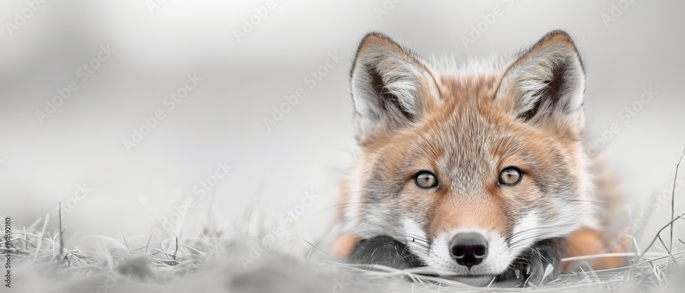 Fototapeta premium Foreground grass, Gray Skybackground