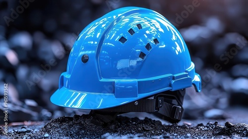 Construction helmet closeup photo