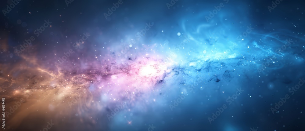 Fototapeta premium A vivid image of space teeming with numerous stars, encircled by a central black hole