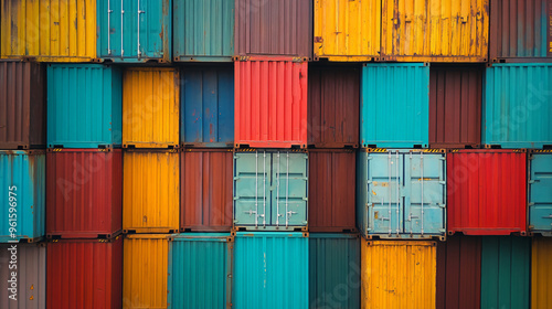 colorful shipping containers  photo