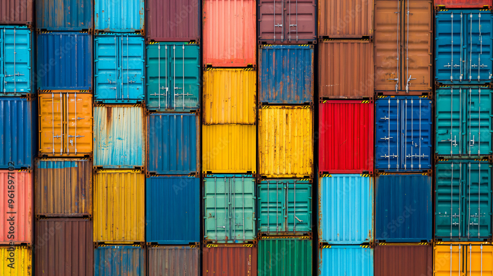 Fototapeta premium colorful shipping containers 