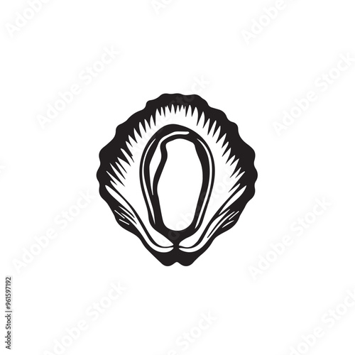 Oyster in cartoon, doodle style . Image for t-shirt, web, mobile apps and ui. Isolated 2d vector illustration in logo, icon, sketch style, Eps 10, black and white. AI Generative