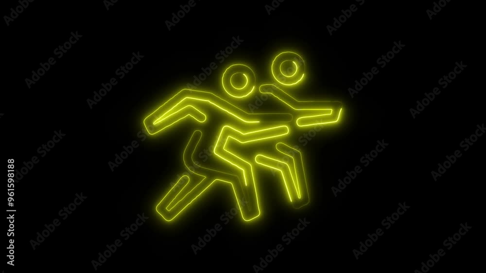 Neon Runners Icon Video HD - Glowing Sports and Fitness Icon of Two People Running on Black Background for Active Lifestyle Neon Runners Icon Video HD - Glowing Sports and Fitness Icon of Two People Running on Black Background for Active Lifestyle