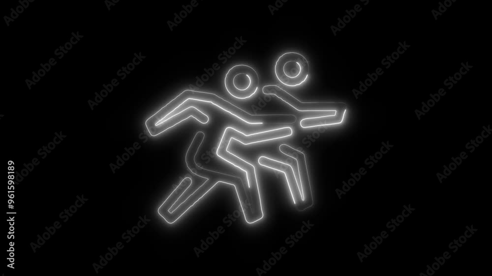 Neon Runners Icon Video HD - Glowing Sports and Fitness Icon of Two People Running on Black Background for Active Lifestyle Neon Runners Icon Video HD - Glowing Sports and Fitness Icon of Two People Running on Black Background for Active Lifestyle