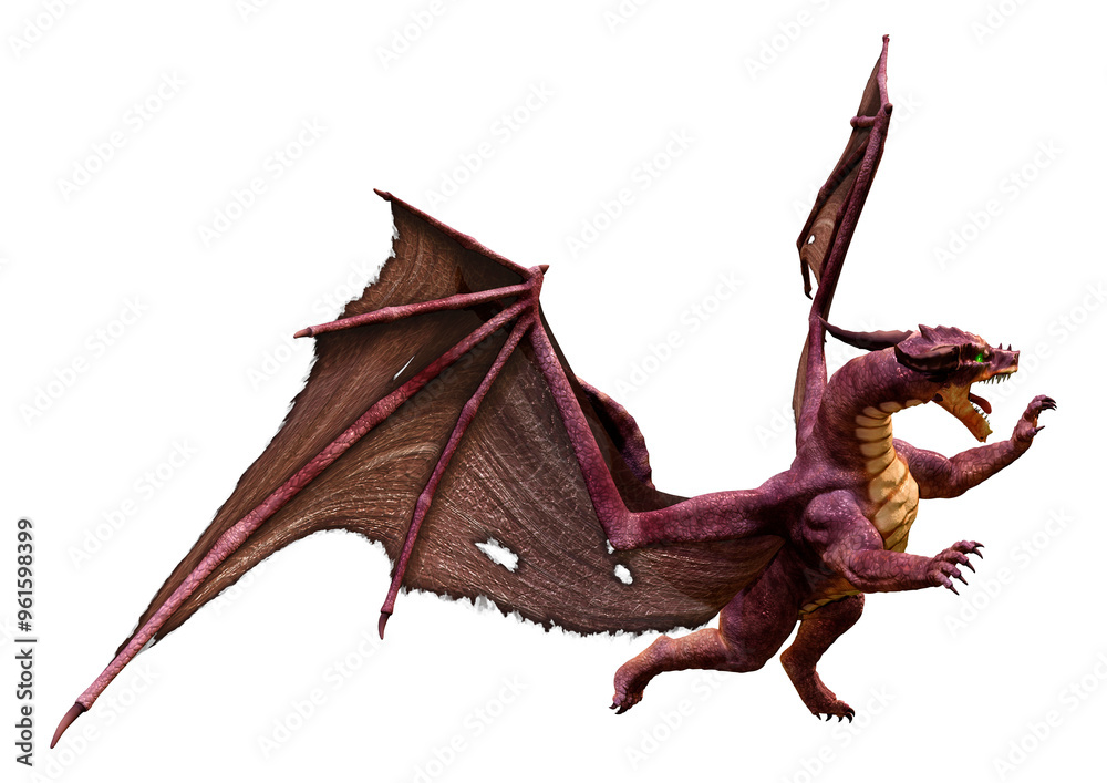 3D Rendering Fairy Tale Dragon on White 3D Rendering Fairy Tale Dragon on White