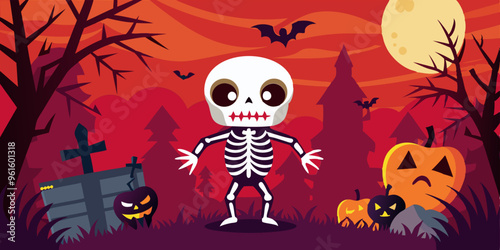 Halloween skull, banner, spooky, creepy, skeleton, haunted, eerie, horror theme, skull graphic, dark, gothic, bones, grim reaper, scary, cobwebs, pumpkin, bats, haunted house, jack-o'-lantern, graveya
