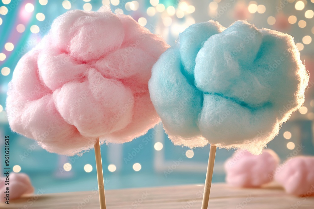 Pink and Blue Cotton Candy on a Stick Pink and Blue Cotton Candy on a Stick