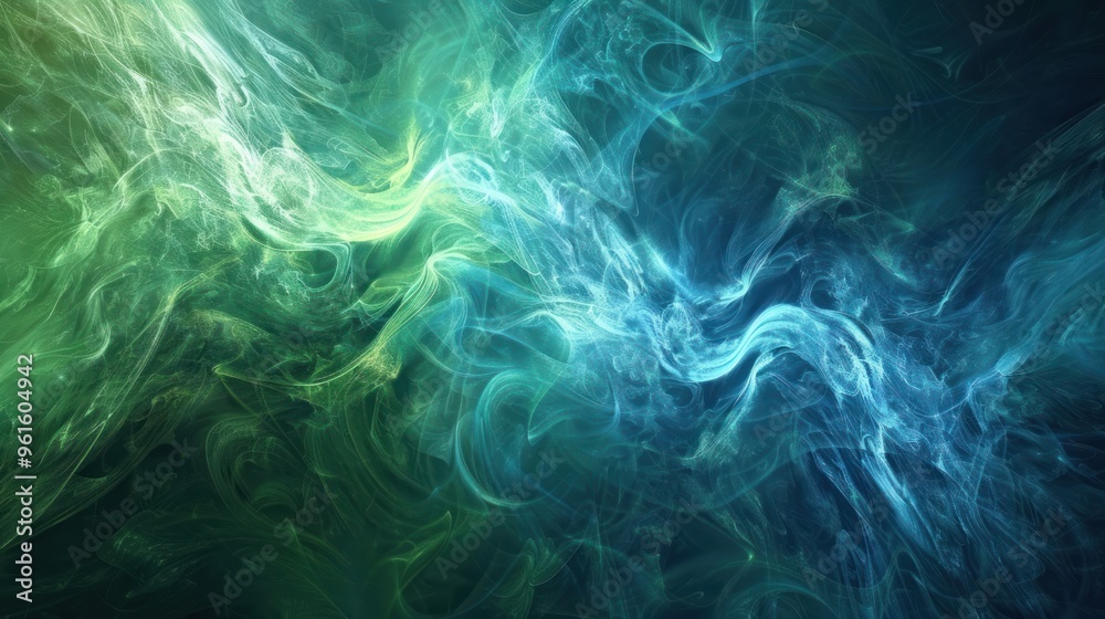 Abstract Green and Blue Swirls Background. Abstract Green and Blue Swirls Background.