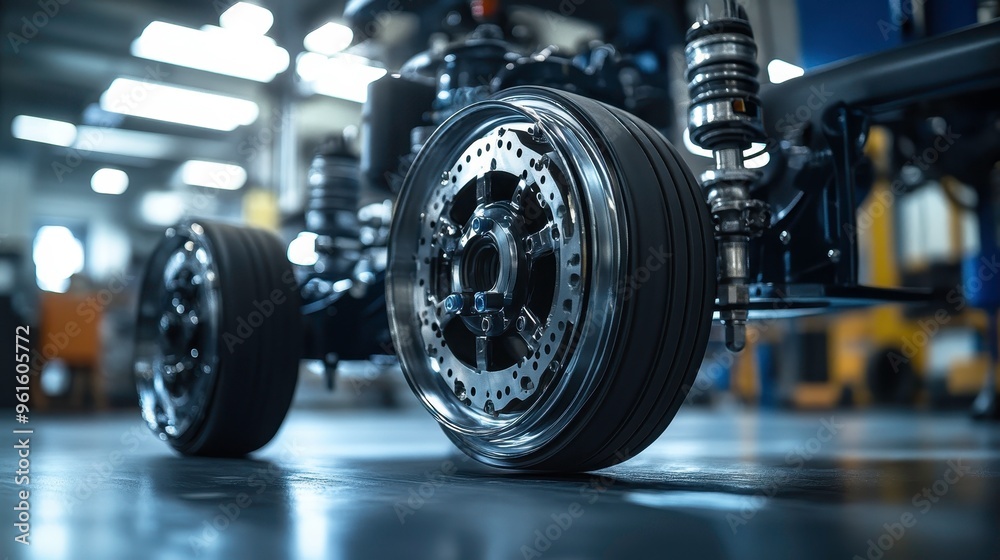 Fototapeta premium Balancing braking power for front and rear axles in touge racing