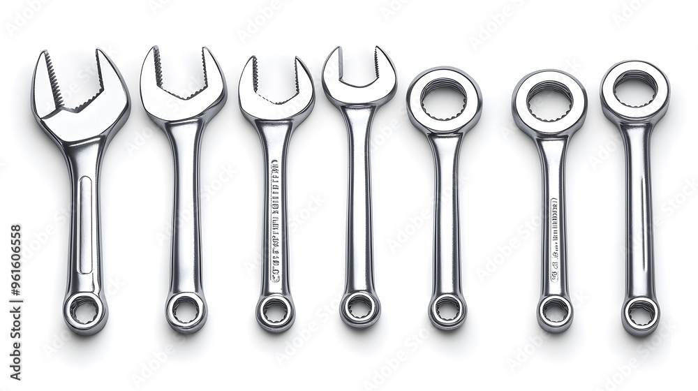 Wrenches Tools Set - Realistic Image Wrenches Tools Set - Realistic Image