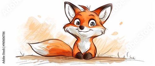  A red fox seated on the ground, gazing at the camera with a shocked expression