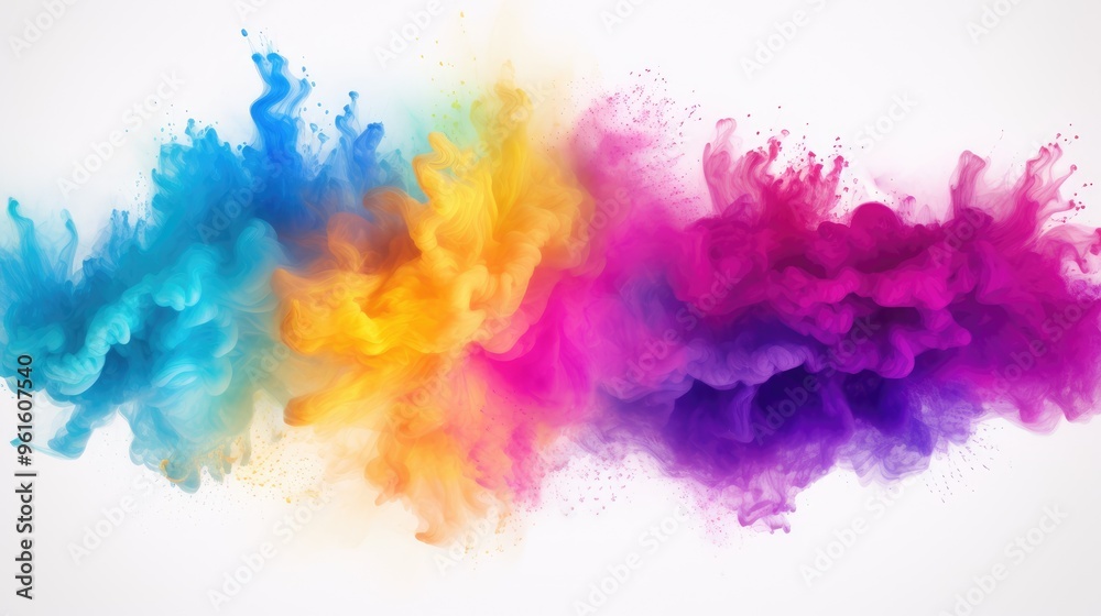 Fototapeta premium A vibrant and abstract image of colorful ink swirling and mixing in water, creating a beautiful and dynamic composition.