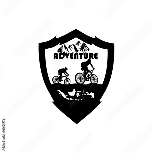 A mountain logo with a simple design, with a touch of a few colors, is suitable for climbing brands or camping equipment companies