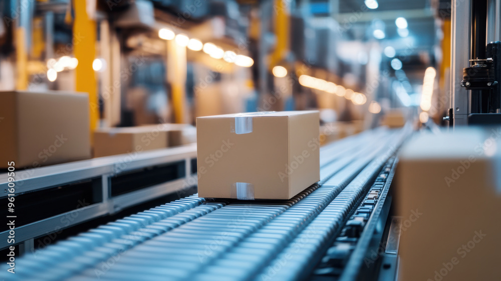 Automated packaging line in the United Kingdom, efficiently sorting and boxing goods. Automated packaging line in the United Kingdom, efficiently sorting and boxing goods.