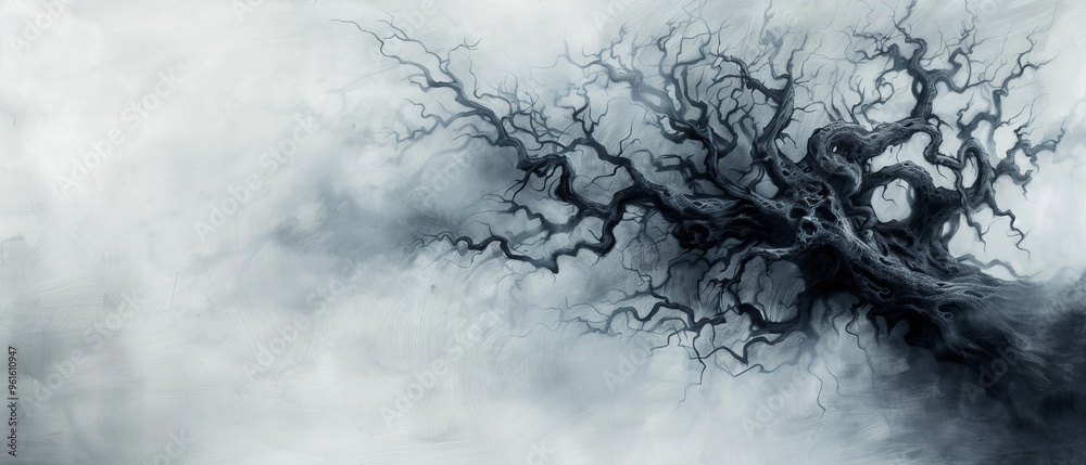 bare branches against a cloud-filled sky bare branches against a cloud-filled sky