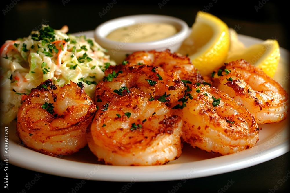 Grilled Shrimp with Lemon and Coleslaw Grilled Shrimp with Lemon and Coleslaw