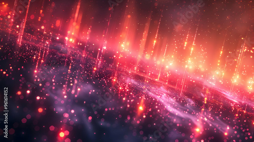Abstract Red and Orange Lights Bokeh Background Illustration