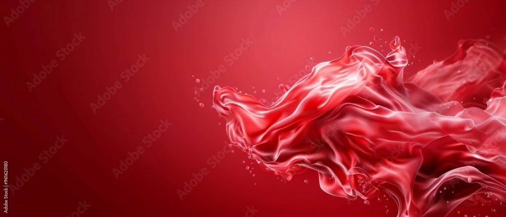 A red liquid background with a water splash at the bottom Below it, a solid red background with a similar water splash A red liquid background with a water splash at the bottom Below it, a solid red background with a similar water splash