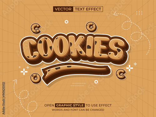 cookies editable text, font effect, 3d text for title